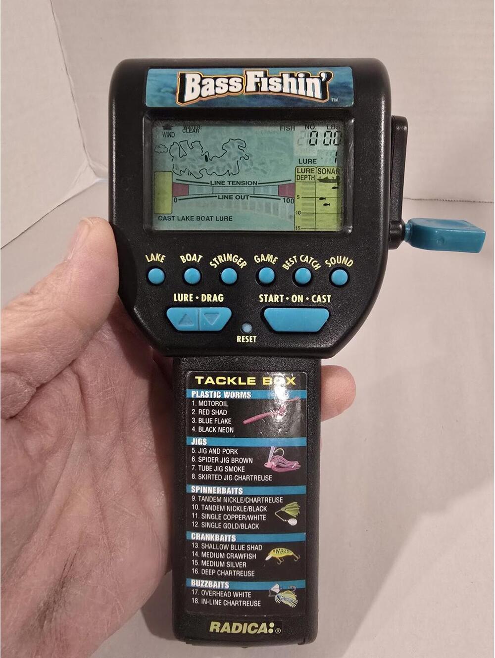 Original Radica Bass Fishin' Handheld Electronic Fishing Game Model #3732 Works!
